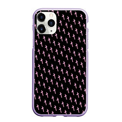 Чехол iPhone 11 Pro матовый LiL PEEP Pattern, цвет: 3D-светло-сиреневый