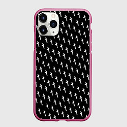 Чехол iPhone 11 Pro матовый LiL PEEP Pattern, цвет: 3D-малиновый