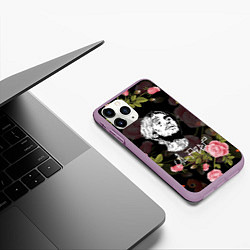 Чехол iPhone 11 Pro матовый LIL PEEP ROSES, цвет: 3D-сиреневый — фото 2