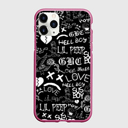 Чехол iPhone 11 Pro матовый LIL PEEP LOGOBOMBING, цвет: 3D-малиновый