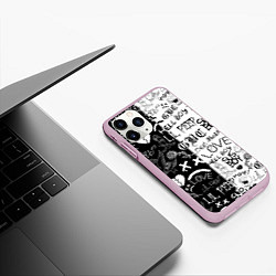 Чехол iPhone 11 Pro матовый LIL PEEP LOGOBOMBING, цвет: 3D-розовый — фото 2