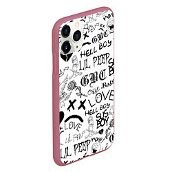 Чехол iPhone 11 Pro матовый LIL PEEP LOGOBOMBING, цвет: 3D-малиновый — фото 2