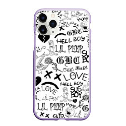 Чехол iPhone 11 Pro матовый LIL PEEP LOGOBOMBING, цвет: 3D-светло-сиреневый