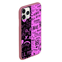 Чехол iPhone 11 Pro матовый LIL PEEP LOGOBOMBING, цвет: 3D-малиновый — фото 2