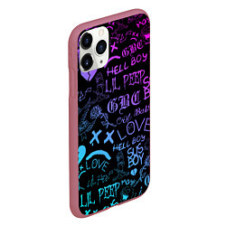 Чехол iPhone 11 Pro матовый LIL PEEP LOGOBOMBING, цвет: 3D-малиновый — фото 2