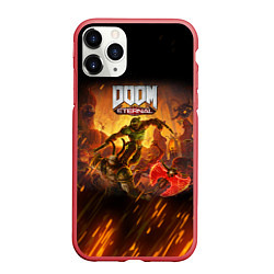 Чехол iPhone 11 Pro матовый DOOM, цвет: 3D-красный