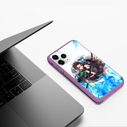 Чехол iPhone 11 Pro матовый KIMETSU NO YAIBA, цвет: 3D-фиолетовый — фото 2