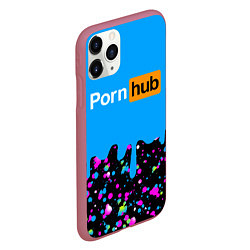 Чехол iPhone 11 Pro матовый PornHub, цвет: 3D-малиновый — фото 2