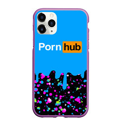 Чехол iPhone 11 Pro матовый PornHub, цвет: 3D-фиолетовый