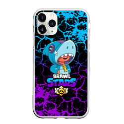 Чехол iPhone 11 Pro матовый BRAWL STARS LEON SHARK, цвет: 3D-белый