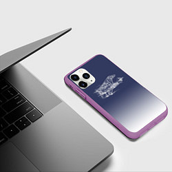 Чехол iPhone 11 Pro матовый Биплан, цвет: 3D-фиолетовый — фото 2