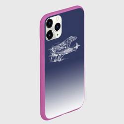 Чехол iPhone 11 Pro матовый Биплан, цвет: 3D-фиолетовый — фото 2