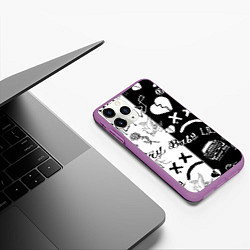 Чехол iPhone 11 Pro матовый LIL PEEP, цвет: 3D-фиолетовый — фото 2