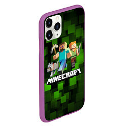 Чехол iPhone 11 Pro матовый Minecraft Майнкрафт, цвет: 3D-фиолетовый — фото 2