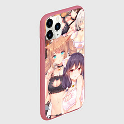Чехол iPhone 11 Pro матовый Ахегао, цвет: 3D-малиновый — фото 2