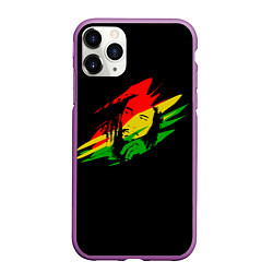 Чехол iPhone 11 Pro матовый Боб Марли, цвет: 3D-фиолетовый