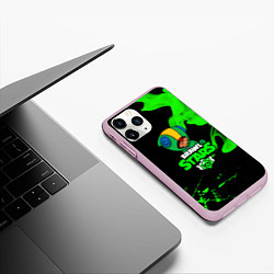 Чехол iPhone 11 Pro матовый BRAWL STARS LEON, цвет: 3D-розовый — фото 2