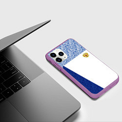 Чехол iPhone 11 Pro матовый Форма России, цвет: 3D-фиолетовый — фото 2