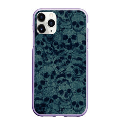 Чехол iPhone 11 Pro матовый Skull, цвет: 3D-светло-сиреневый