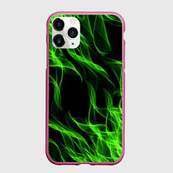 Чехол iPhone 11 Pro матовый TOXIC FLAME, цвет: 3D-малиновый