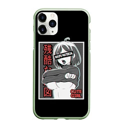 Чехол iPhone 11 Pro матовый Ahegao, цвет: 3D-салатовый