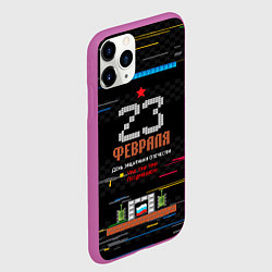 Чехол iPhone 11 Pro матовый Танчики dendy 23 февраля, цвет: 3D-фиолетовый — фото 2