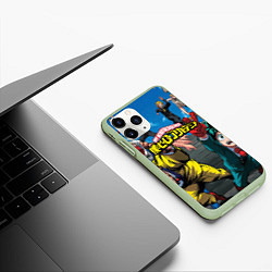 Чехол iPhone 11 Pro матовый My Hero Academia все герои, цвет: 3D-салатовый — фото 2