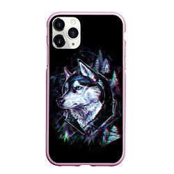Чехол iPhone 11 Pro матовый Волк, цвет: 3D-розовый