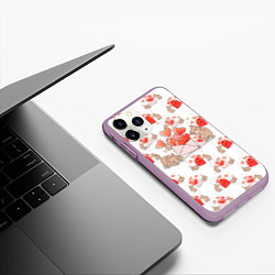 Чехол iPhone 11 Pro матовый Котики, цвет: 3D-сиреневый — фото 2