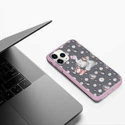 Чехол iPhone 11 Pro матовый Слоник, цвет: 3D-розовый — фото 2
