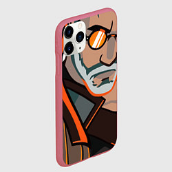 Чехол iPhone 11 Pro матовый Ведьмак, цвет: 3D-малиновый — фото 2