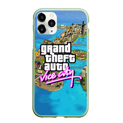 Чехол iPhone 11 Pro матовый GRAND THEFT AUTO:VICE CITY, цвет: 3D-салатовый