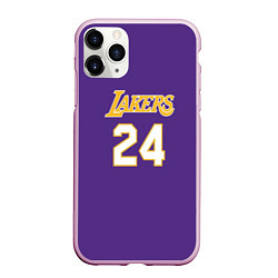 Чехол iPhone 11 Pro матовый Los Angeles Lakers Kobe Brya, цвет: 3D-розовый