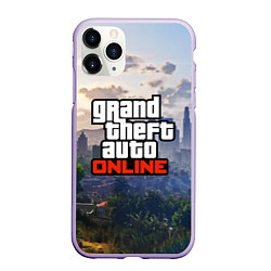 Чехол iPhone 11 Pro матовый GTA ONLINE, цвет: 3D-светло-сиреневый