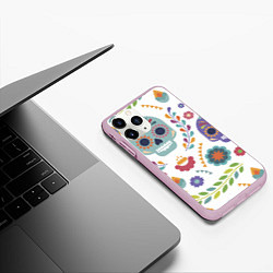 Чехол iPhone 11 Pro матовый Мексиканские мотивы, цвет: 3D-розовый — фото 2