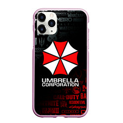 Чехол iPhone 11 Pro матовый RESIDENT EVIL UMBRELLA CORP, цвет: 3D-розовый