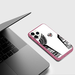 Чехол iPhone 11 Pro матовый Камуфляж Россия, цвет: 3D-малиновый — фото 2