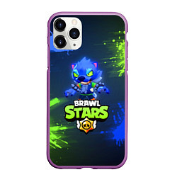 Чехол iPhone 11 Pro матовый Brawl Stars Werewolf Leon, цвет: 3D-фиолетовый