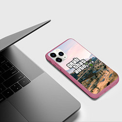 Чехол iPhone 11 Pro матовый Grand Theft Auto 5, цвет: 3D-малиновый — фото 2