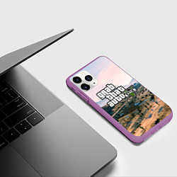 Чехол iPhone 11 Pro матовый Grand Theft Auto 5, цвет: 3D-фиолетовый — фото 2