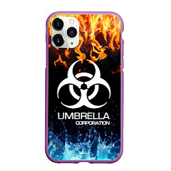 Чехол iPhone 11 Pro матовый UMBRELLA CORPORATION, цвет: 3D-фиолетовый
