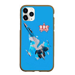 Чехол iPhone 11 Pro матовый ВВС России, цвет: 3D-коричневый