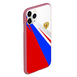 Чехол iPhone 11 Pro матовый Россия, цвет: 3D-малиновый — фото 2