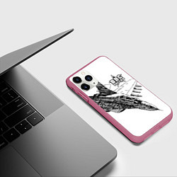 Чехол iPhone 11 Pro матовый ВВС России, цвет: 3D-малиновый — фото 2