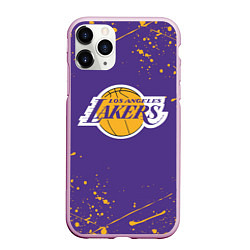 Чехол iPhone 11 Pro матовый LA LAKERS, цвет: 3D-розовый