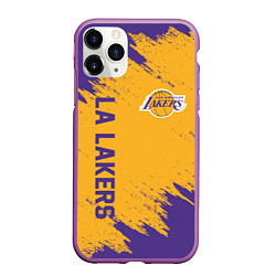 Чехол iPhone 11 Pro матовый LA LAKERS, цвет: 3D-фиолетовый