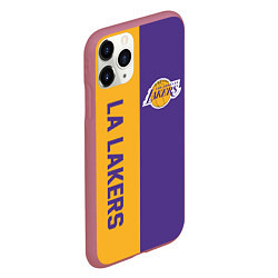 Чехол iPhone 11 Pro матовый LA LAKERS, цвет: 3D-малиновый — фото 2