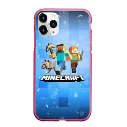 Чехол iPhone 11 Pro матовый Minecraft Майнкрафт