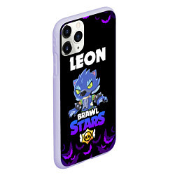 Чехол iPhone 11 Pro матовый Brawl stars leon оборотень, цвет: 3D-светло-сиреневый — фото 2