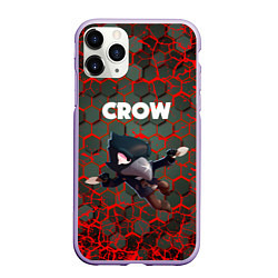 Чехол iPhone 11 Pro матовый BRAWL STARS CROW, цвет: 3D-светло-сиреневый